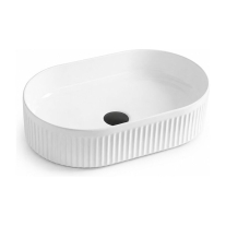 Lavoar pe blat Fluminia Tisa R , riflat, 49 × 31.5 cm, alb